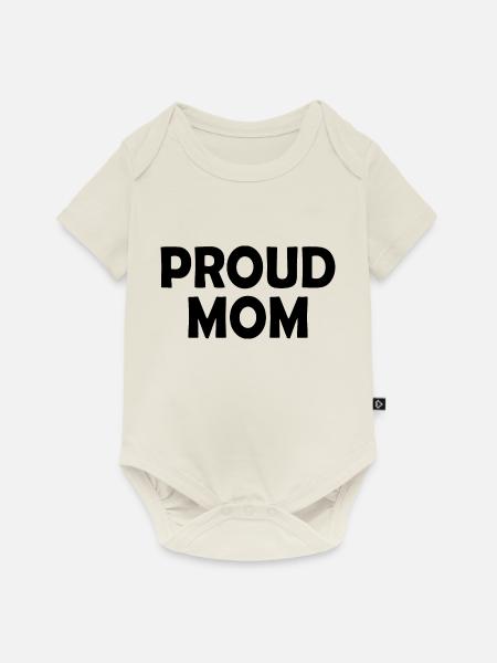 Proud mom - Baby Premium Kurzarmbody - Naturweiß