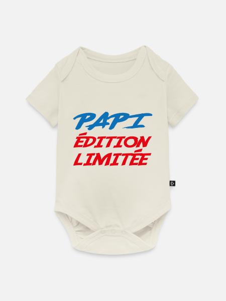 PAPI Limitierte Auflage - Baby Premium Kurzarmbody - Naturweiß