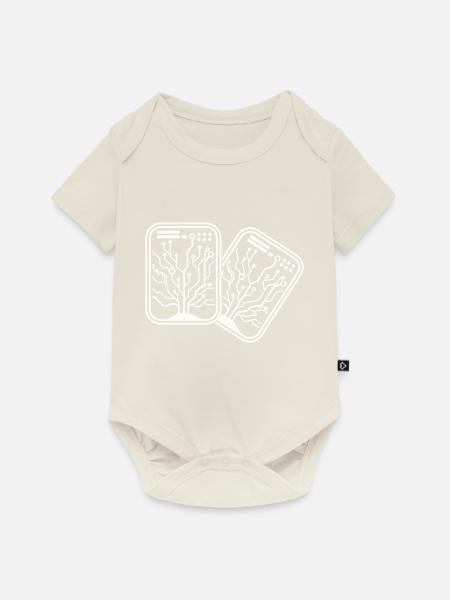 micro chip 2 - Baby Premium Kurzarmbody - Naturweiß