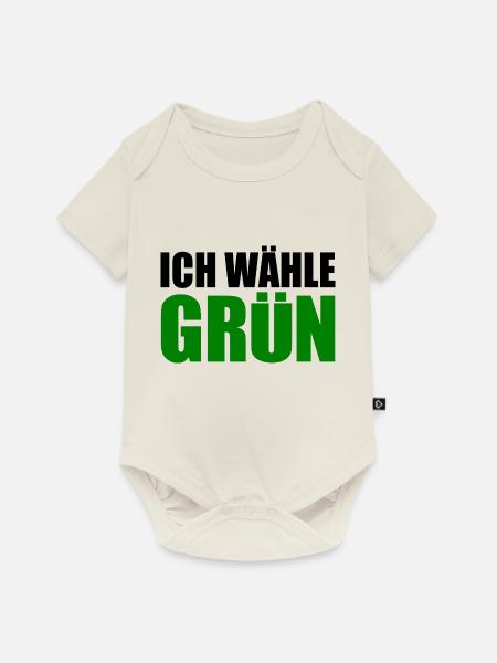 ich wähle grün - Baby Premium Kurzarmbody - Naturweiß
