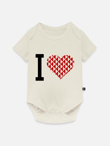 I Heart - Baby Premium Kurzarmbody - Naturweiß