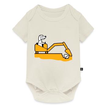 Hund Knochen Vergraben Bagger Buddeln Cool Baggern - Baby Premium Kurzarmbody - Naturweiß - Vorne