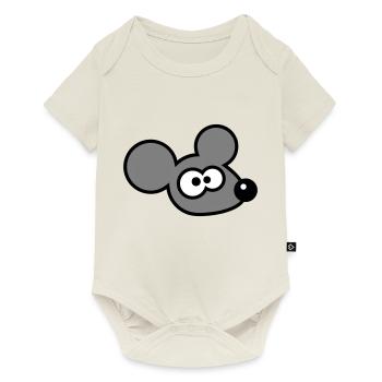 souris souris mignon petit rat rongeur drôle bande dessinée - Body à manches courtes Premium Bébé - blanc cassé - Devant
