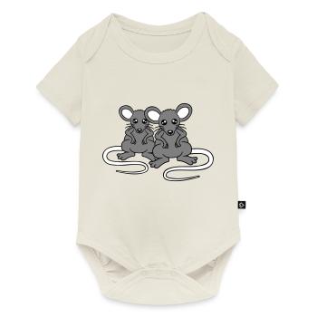 Zwei Böse Mäuse Wütend Frustriert Sauer Aggressiv - Baby Premium Kurzarmbody - Naturweiß - Vorne