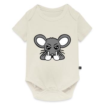 Souris Méchant En Colère Frustré Agressif Majeur - Body à manches courtes Premium Bébé - blanc cassé - Devant