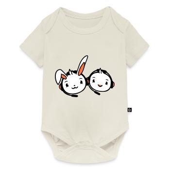 Bunny Bird Chick 2 Gamer Gaming Play Headset - Baby Premium short-sleeve bodysuit - off white - Front