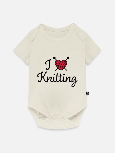 Stricken - Baby Premium Kurzarmbody - Naturweiß