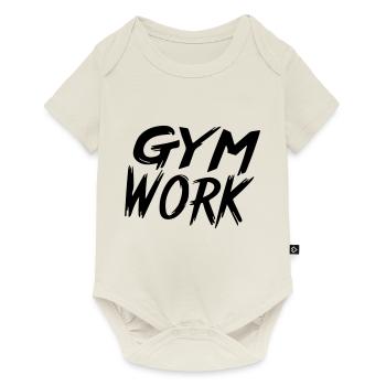 Fitnessstudioarbeit - Baby Premium Kurzarmbody - Naturweiß - Vorne