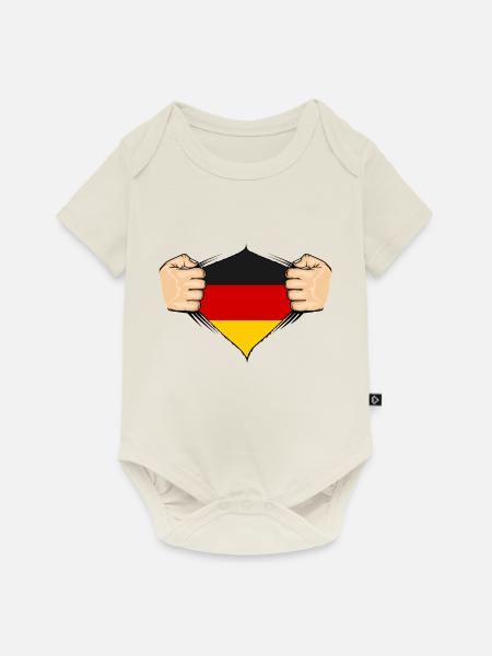 Deutschland Flagge Design - Baby Premium Kurzarmbody - Naturweiß
