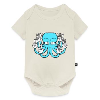 Kraken Peace Handzeichen Victory Symbol Hände Spaß - Baby Premium Kurzarmbody - Naturweiß - Vorne