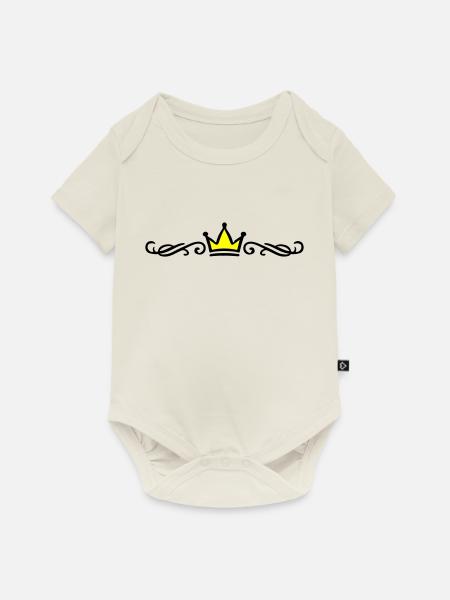 Krone Ornament - Baby Premium Kurzarmbody - Naturweiß
