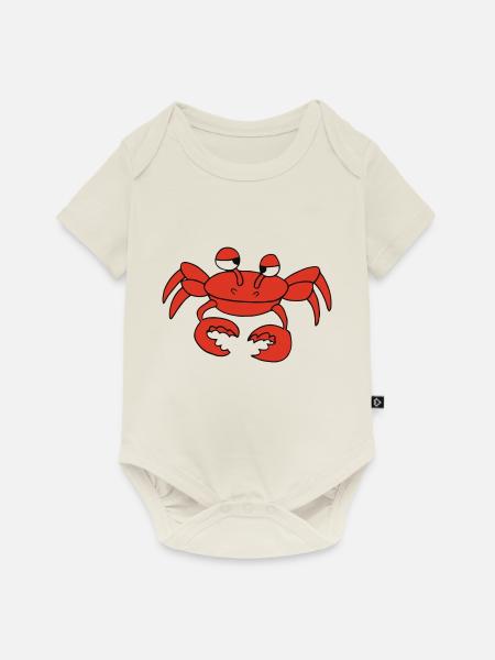 Red Crab - Baby Premium Kurzarmbody - Naturweiß