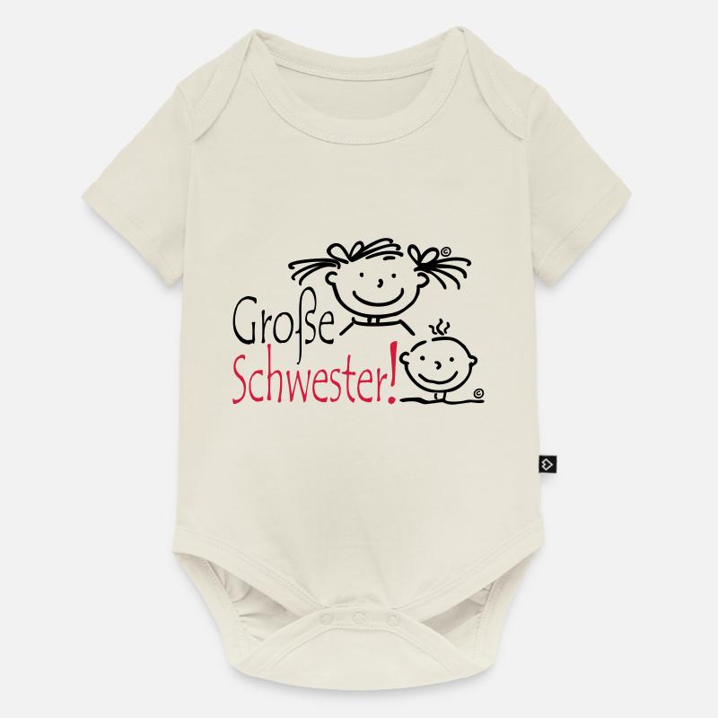 Grosse Schwester - Baby Premium Kurzarmbody - Naturweiß