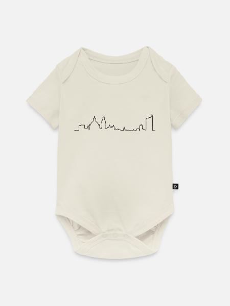 Leipzig - Baby Premium Kurzarmbody - Naturweiß