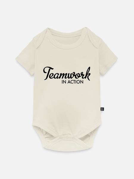 Teamwork - Baby Premium Kurzarmbody - Naturweiß