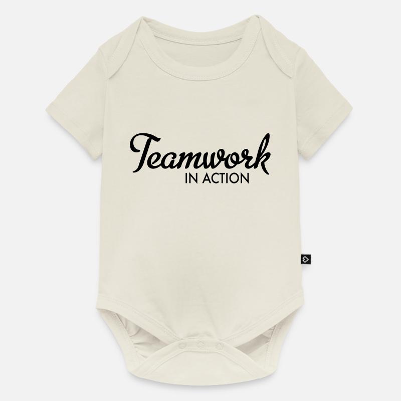 Teamwork - Baby Premium Kurzarmbody - Naturweiß