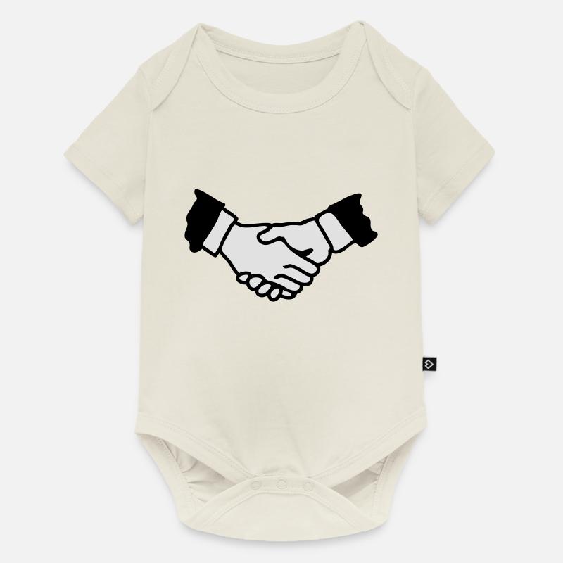 Poignée de main - Body à manches courtes Premium Bébé - blanc cassé