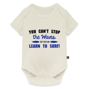 Learn to surf - Baby Premium short-sleeve bodysuit - off white - Front
