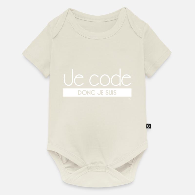 Je code donc je suis - Body à manches courtes Premium Bébé - blanc cassé
