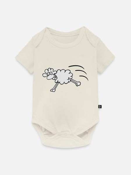 springendes Schaf - Baby Premium Kurzarmbody - Naturweiß
