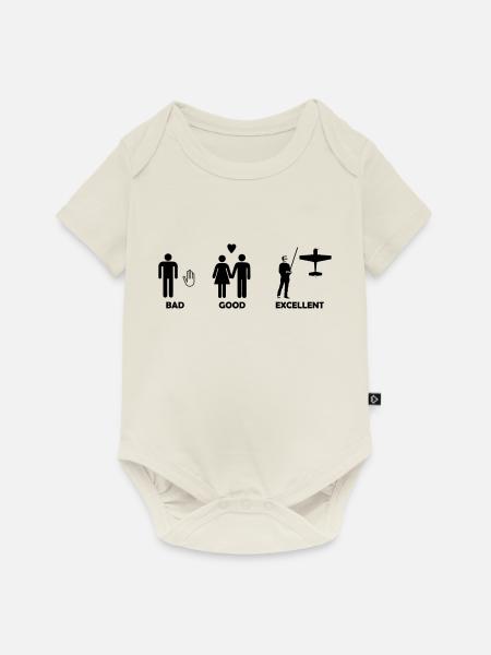 bad good excellent modellfliegen - Baby Premium Kurzarmbody - Naturweiß