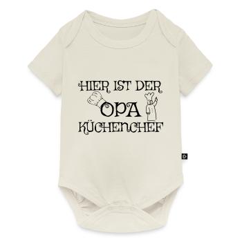 Hier ist der Opa Küchenchef - Baby Premium Kurzarmbody - Naturweiß - Vorne
