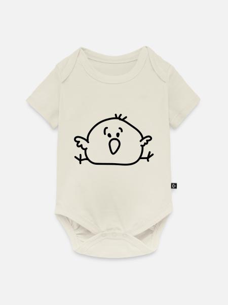 dickes Vögelchen - line - Baby Premium Kurzarmbody - Naturweiß