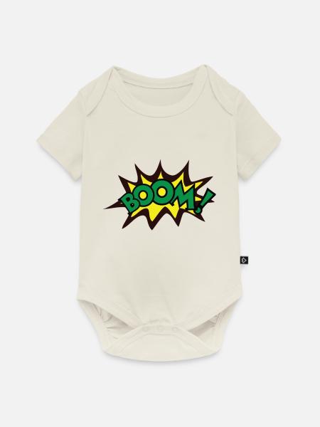 Boom! - Baby Premium Kurzarmbody - Naturweiß