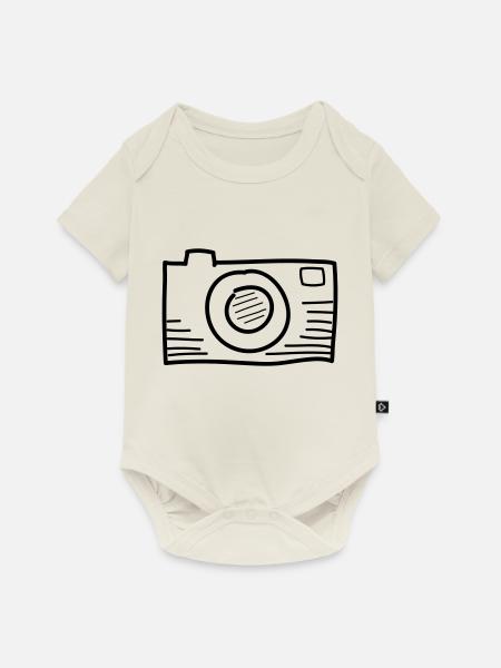 Kamera - Baby Premium Kurzarmbody - Naturweiß