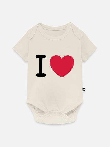 I love Original - Baby Premium Kurzarmbody - Naturweiß
