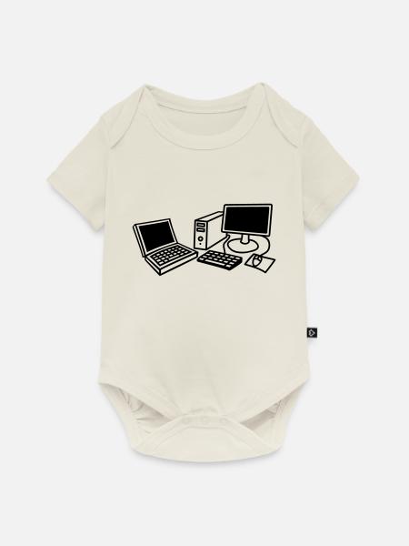 computers_1c - Baby Premium Kurzarmbody - Naturweiß