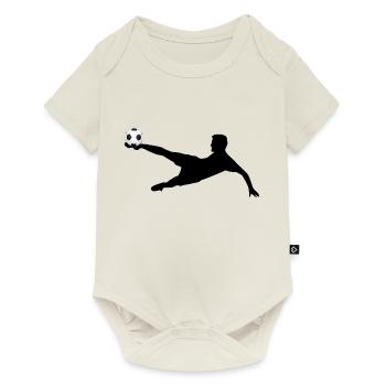Fußball / Fallrückzieher - Baby Premium Kurzarmbody - Naturweiß - Vorne