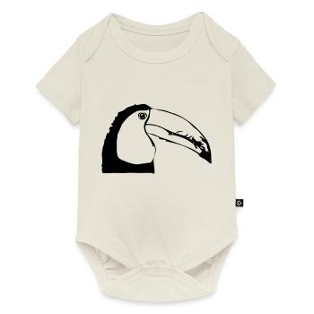 Toucan de profil - Body à manches courtes Premium Bébé - blanc cassé - Devant
