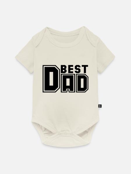 BEST DAD C-DESIGN - Baby Premium Kurzarmbody - Naturweiß