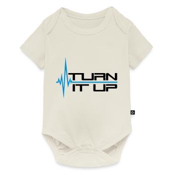 battement de coeur de fréquence cardiaque tournez vers le haut des traits de barre - Body à manches courtes Premium Bébé - blanc cassé - Devant