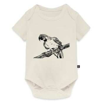 Papagei - Baby Premium Kurzarmbody - Naturweiß - Vorne