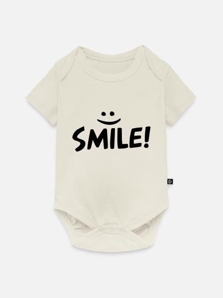 lächeln - Baby Premium Kurzarmbody - Naturweiß