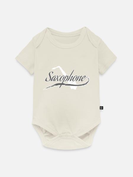Saxofon - Baby Premium Kurzarmbody - Naturweiß