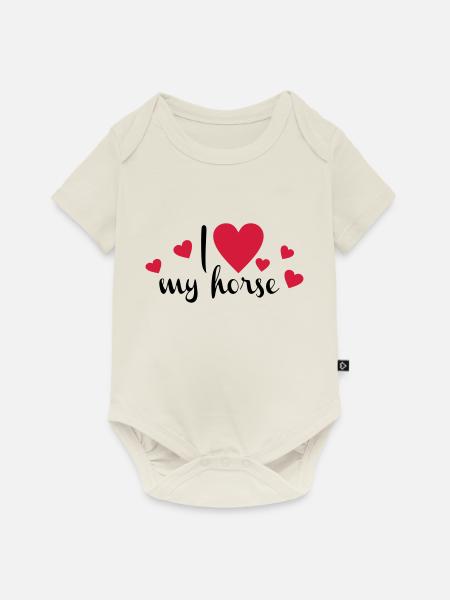 Pferd - Baby Premium Kurzarmbody - Naturweiß