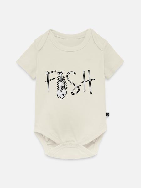 Fish - Baby Premium Kurzarmbody - Naturweiß
