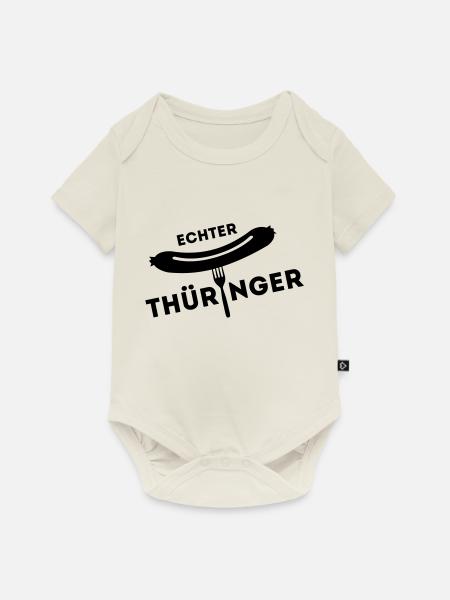Echter Thüringer - Bratwurst Gabel - Baby Premium Kurzarmbody - Naturweiß