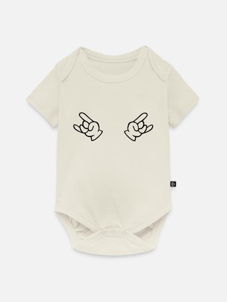 Hände metal - Baby Premium Kurzarmbody - Naturweiß