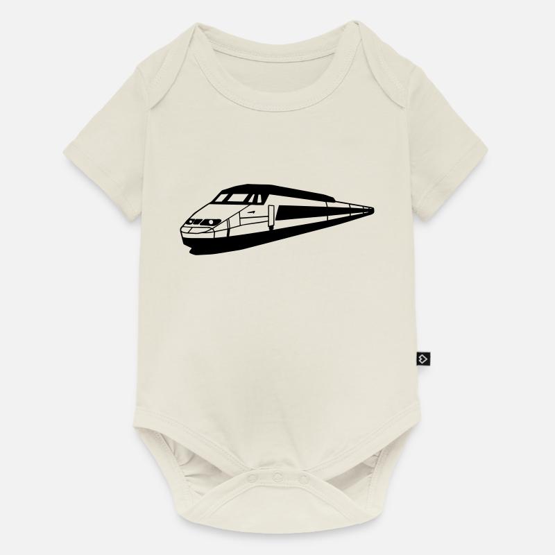 tgv train sncf grande vitesse cheminot - Body à manches courtes Premium Bébé - blanc cassé