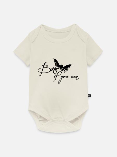 Beißen Sie mich, wenn Sie - Halloween - Baby Premium Kurzarmbody - Naturweiß