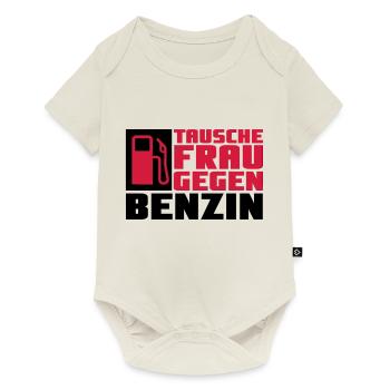 Tausche Frau gegen Benzin - Baby Premium Kurzarmbody - Naturweiß - Vorne