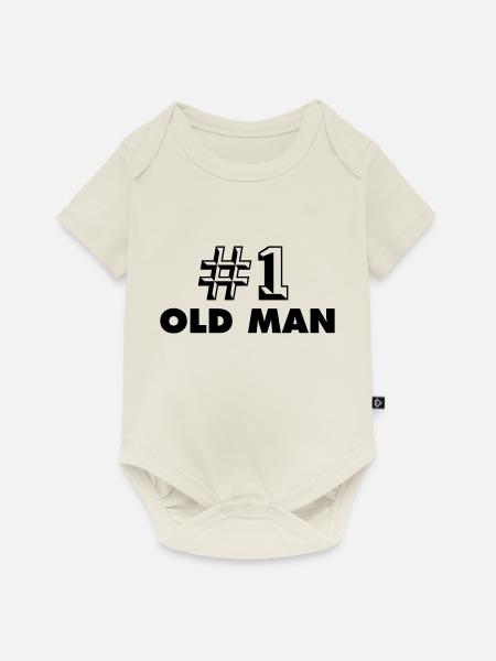 number one old man - Baby Premium Kurzarmbody - Naturweiß