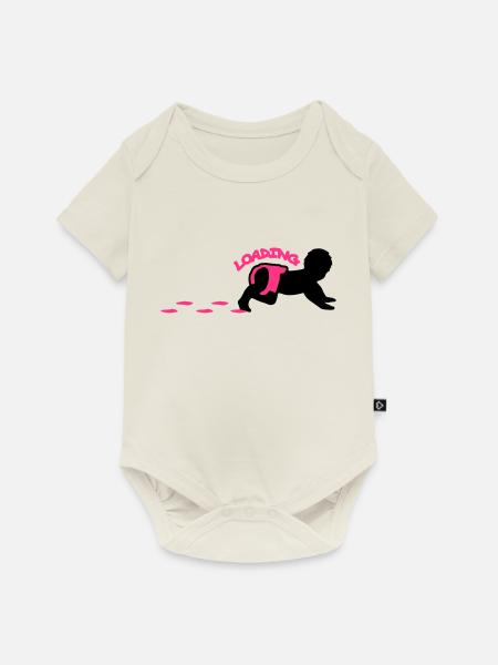 Baby Loading Design - Baby Premium Kurzarmbody - Naturweiß