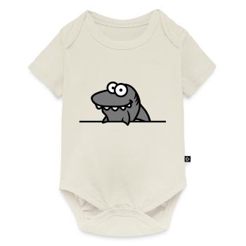 hai lustig schild rahmen mauer zeigen comic cartoo - Baby Premium Kurzarmbody - Naturweiß - Vorne
