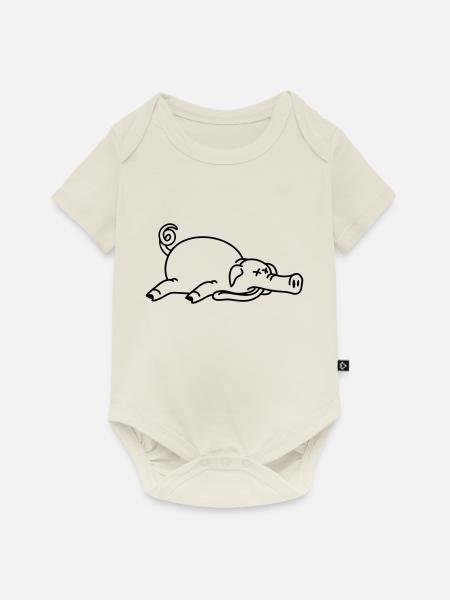 Totes Schwein am Boden - Baby Premium Kurzarmbody - Naturweiß