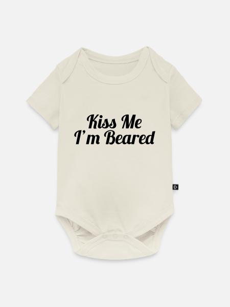 Kiss Me, I'm Beared - Baby Premium Kurzarmbody - Naturweiß